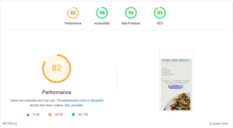 Chef john sherry performance scores
