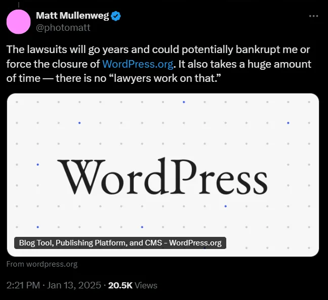 Mullenweg mulls the cost on twitter