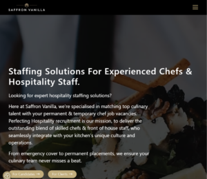 Saffron vanilla home page web design by QED