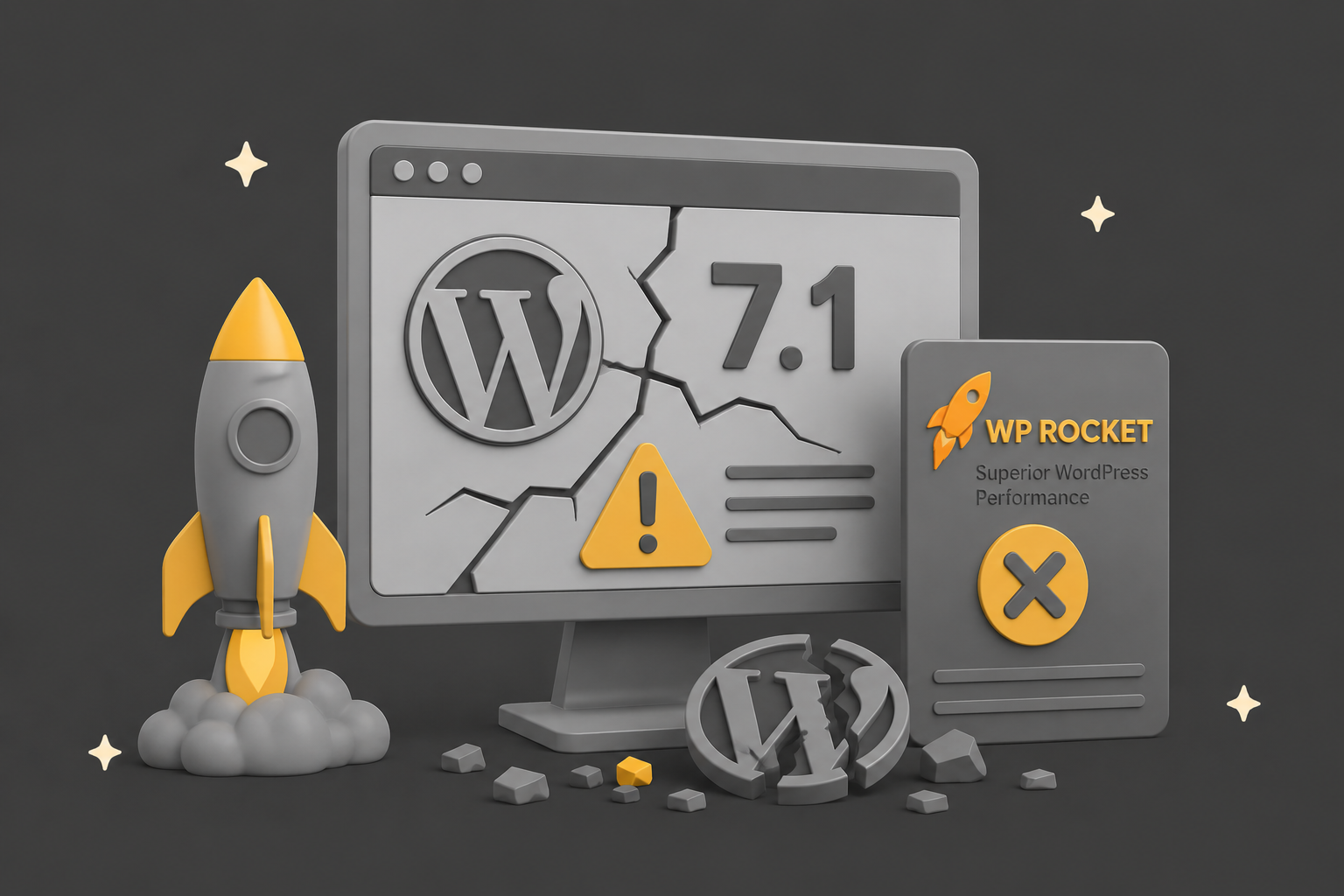 wordpress 7.1 critical error with WP Rocket hero