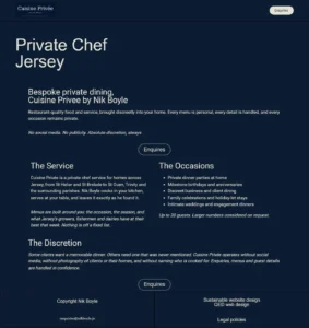 nik boyle private chef