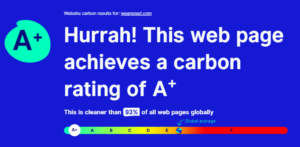 QED web design low carbon footprint website measurement